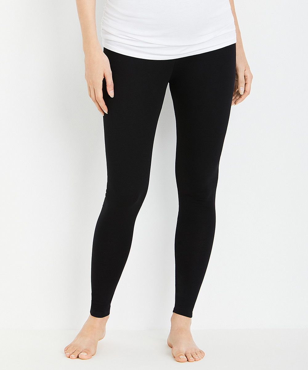Motherhood Maternity Women's Leggings Black - Black Secret Fit Basic Maternity Leggings | Zulily