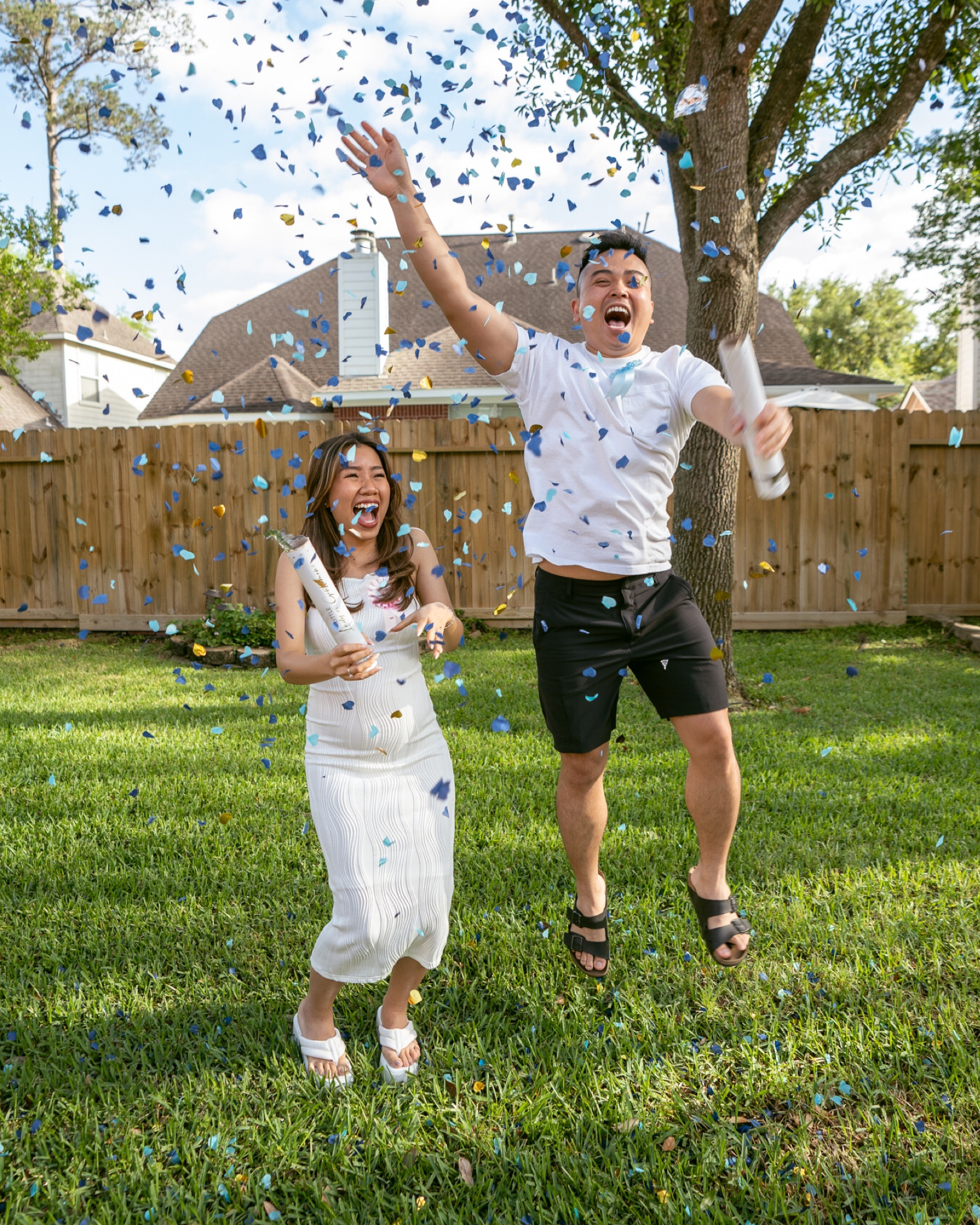 From our gender reveal party 💙 linked mom and dad outfits here!

Target white dress bodycon dress maternity bump pregnancy dress vacation dress white tee men shorts mother’s day



#LTKunder50 #LTKbump #LTKfamily