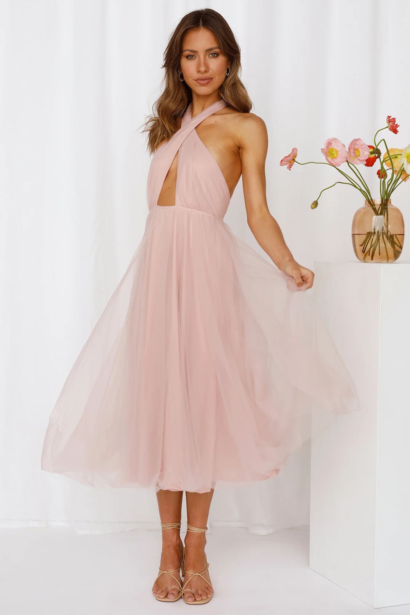 Little Tulle Much Midi Dress Pink | Hello Molly (AU)
