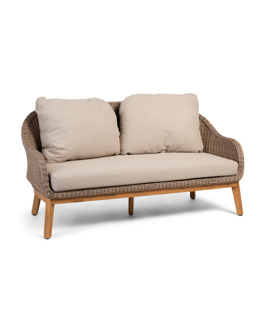 65.75x34.25 Outdoor Wicker Loveseat | TJ Maxx