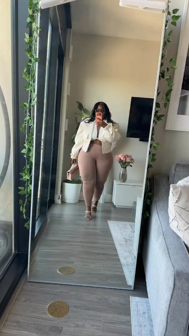 Nude tones🤎 + Elevated silent power… every level up looks expensive on me ☺️. 

🕶️ @12pmstudios Copenhagen Denim
💇🏾‍♀️ @frodiohair 24in Silky Straight (TT Shop)
👚 @fashionnovacurve On My Own Time Hardware Satin Blouse
👡 @misslola Aline Embellished High Heel Mules- Nude
👜 @ysl 
🧥 @nakedwardrobe Vegan Leather Cropped Jacket- Bone XL
👖 @nakedwardrobe Sculpt Legging- Coco 1X

Comment Shop for what I could 🔗

#plussizefashion #fashioncreator #ootdstyle #atlantacreator #curvystyle

Fashion Nova Curve satin blouse outfit, Naked Wardrobe bone jacket set, Miss Lola nude heels outfit, YSL bag styling, 12pm Studios Copenhagen denim review, Frodio silky straight wig, nude monochrome outfit inspo, elevated neutral outfit ideas

#LTKdayinmylife #LTKPlusSize #LTKootd