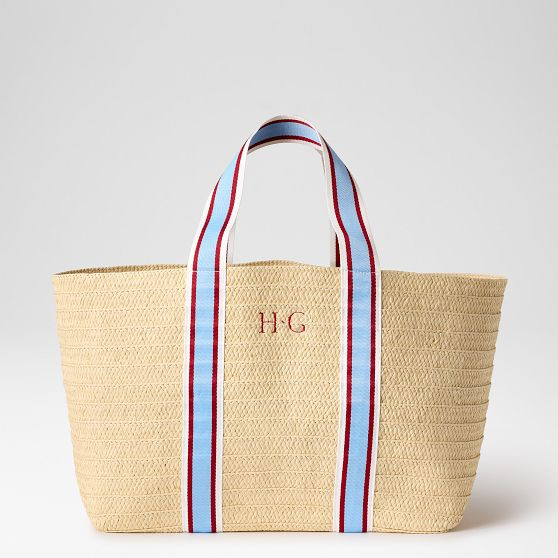 Oversized Ribbon Straw Beach Tote | Mark and Graham