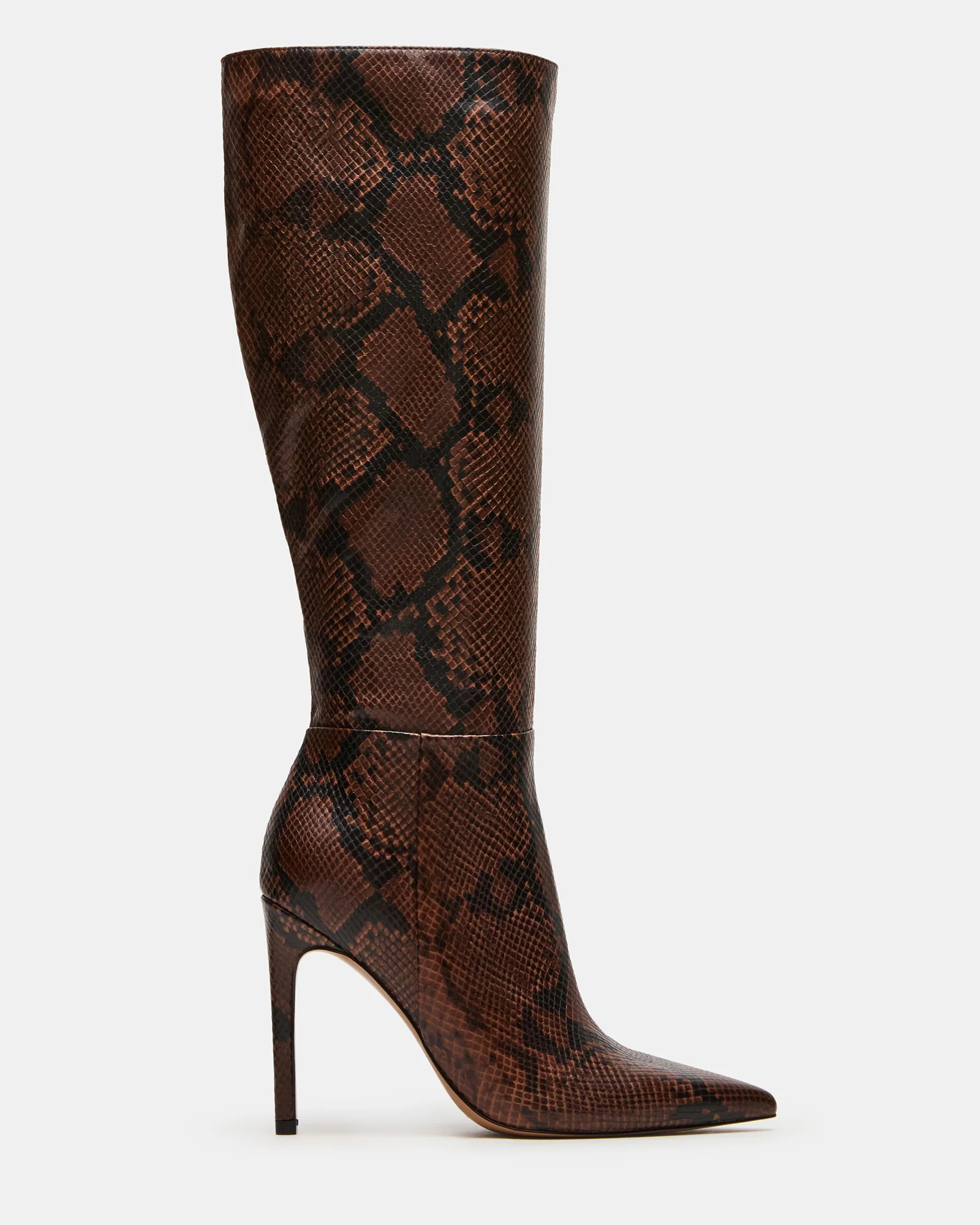 Steve Madden Women's Nitro Knee High Boots - Brown Snake - Size 10 - Synthetic | Steve Madden (US)