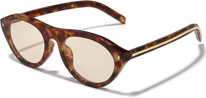 Oval Cat Eye Sunglasses for Women Trendy Retro Cateye Frame with UV Protection for Traveling or D... | Amazon (US)