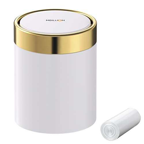 Mini Trash Can with Lid, Desktop Small Trash Can Recycling Bin Cute Metal Garbage Can for Tabletop Countertop Use,Stainless Steel 0.4Gal/1.5L Waste Bin for Office Parlor Car Bedroom,Swing Lid Open | Amazon (US)