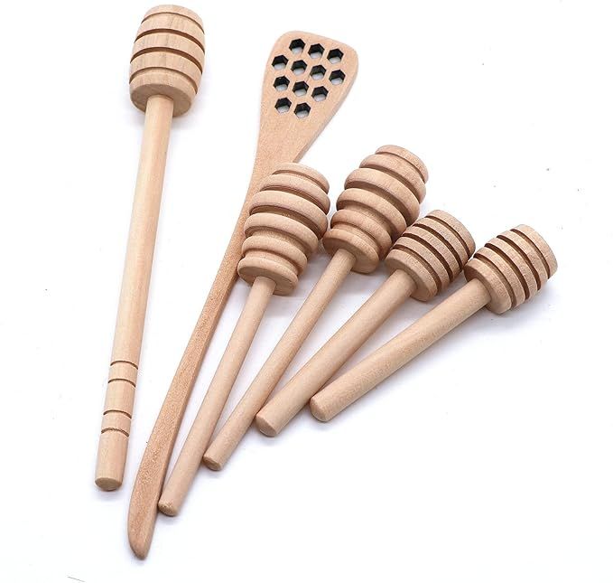 Newwe Honey Dippers (6 pcs set) Wooden Honey Stick in 3 inch, 4inch 7inch Party Supply Wood Honey... | Amazon (US)