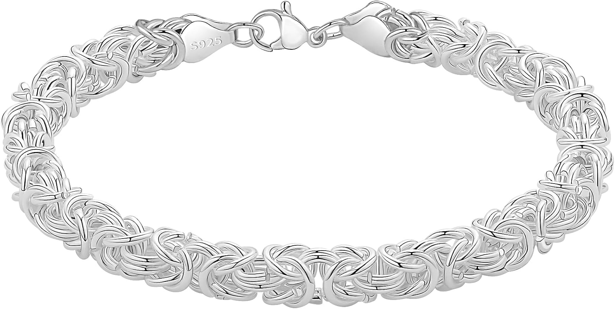 Krudan 925 Sterling Silver Byzantine Bracelet for Women Chunky Bracelets Handmade Jewelry Gifts f... | Amazon (US)