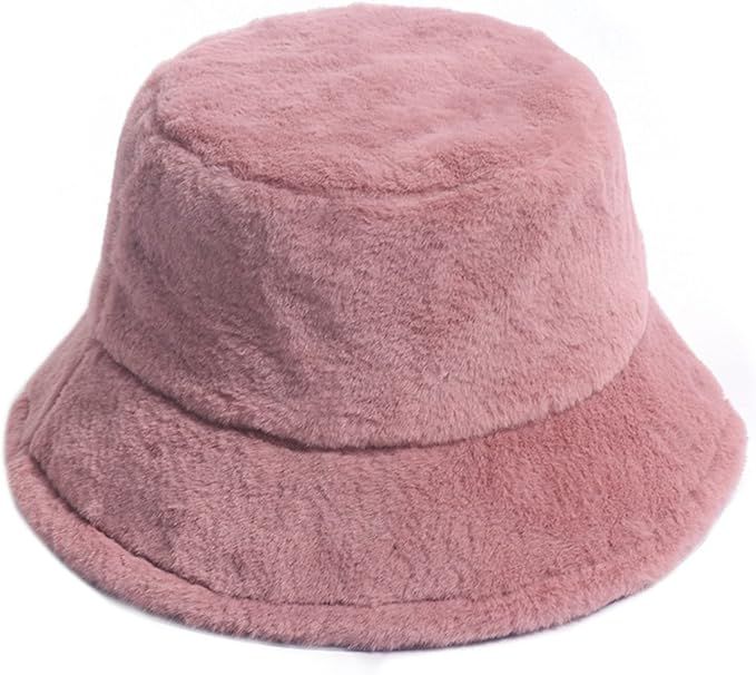 Winter Plush Bucket Hat for Women Leopard Print Fuzzy Bucket Caps Casual Warm Faux Fur Fisherman ... | Amazon (US)