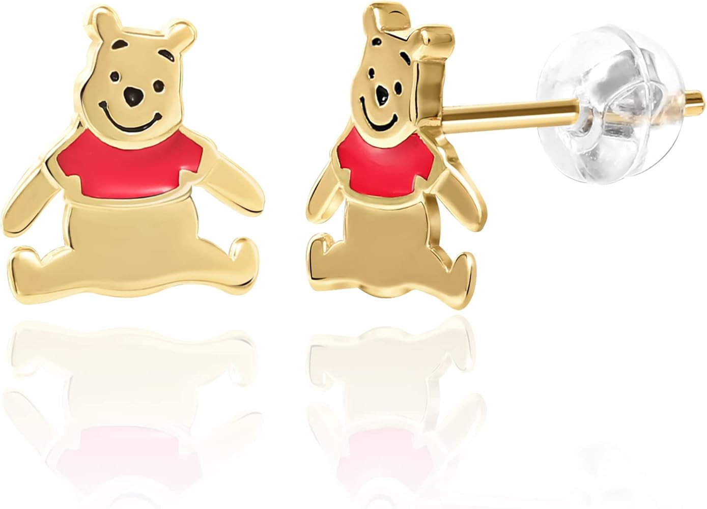 Disney Winnie the Pooh Earrings - Flash-Plated Stud Earrings - Winnie the Pooh Stud Earrings for ... | Amazon (US)