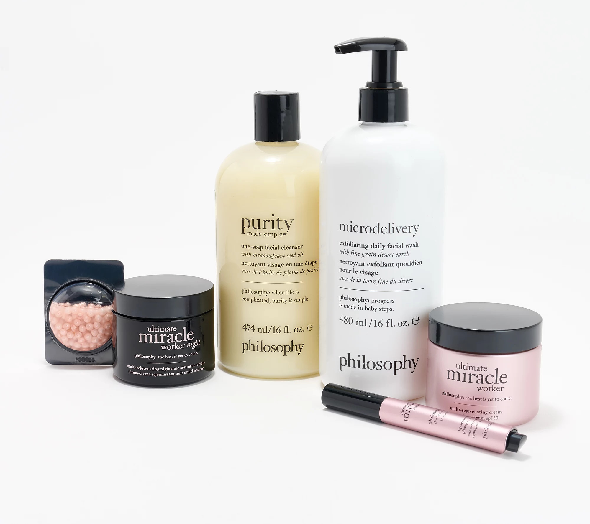 philosophy ultimate miracle worker 5-piece am/pm skincare kit - QVC.com | QVC