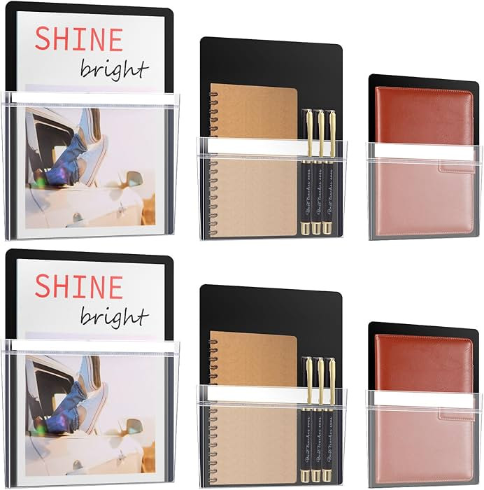 Ctosree 6 Pcs Magnetic File Holder 3 Size Magnetic Pen Holder Refrigerator Magnet Organizer Wall ... | Amazon (US)