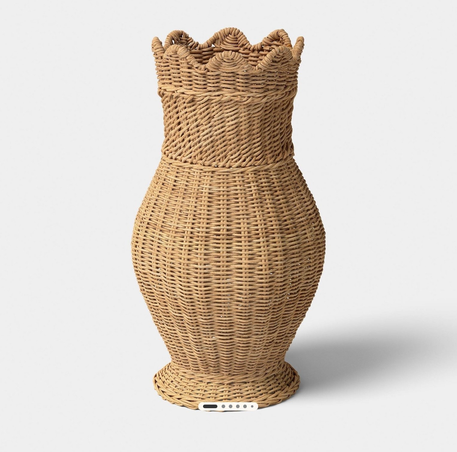 Add a fresh spring touch with this scalloped-edge woven vase, measuring 16” H x 9” W 🌼 

#LTKHomeDecor #LTKTarget 

#LTKHome #LTKselfcare #LTKSeasonal
