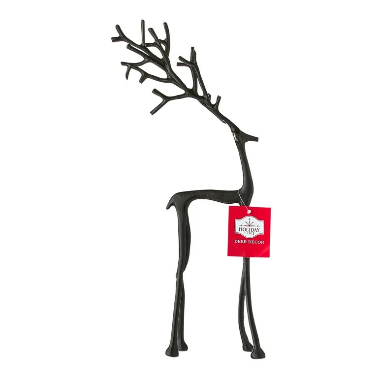 Large Metal Deer Tabletop Decoration, Black, 15.5", by Holiday Time | Walmart (US)