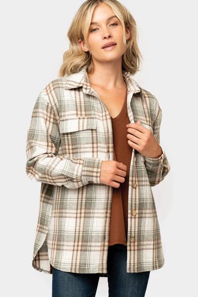 Patch Pocket Plaid Shacket | Gibson