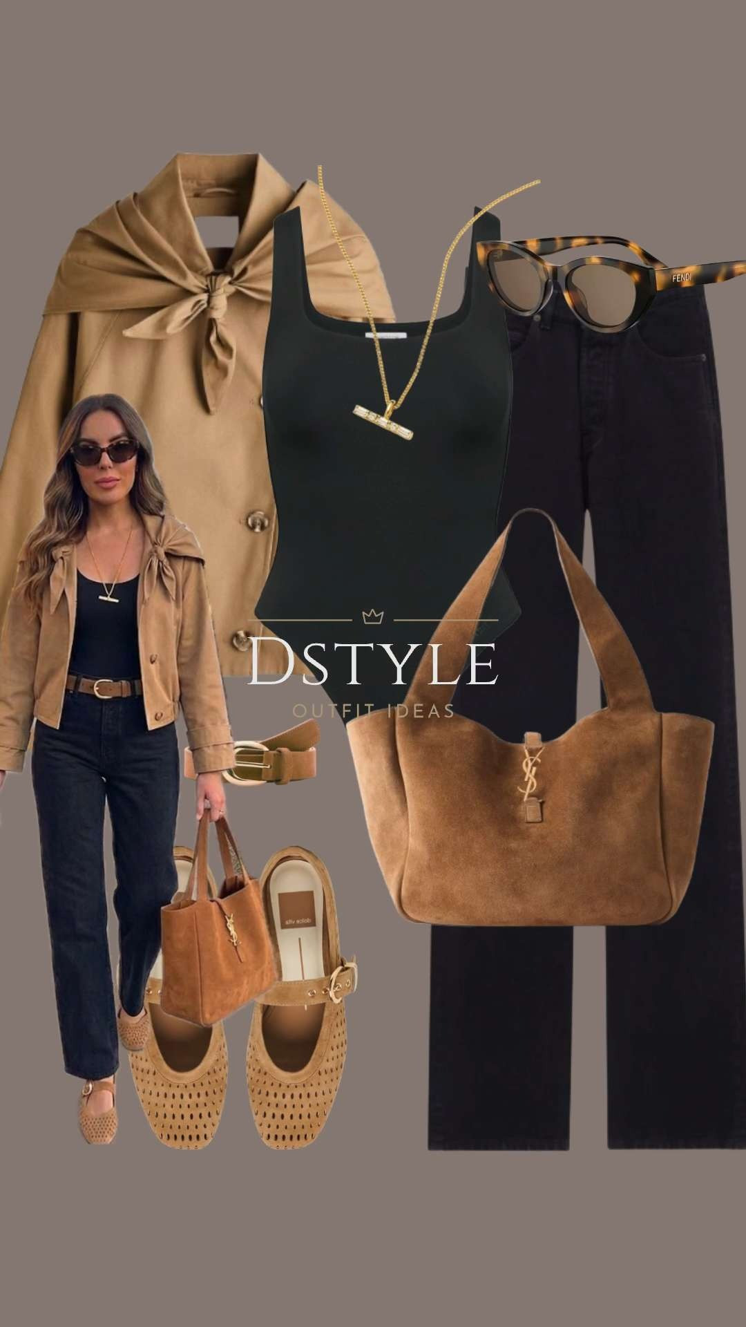 ☕️ Coffee & Classics in Carmel
This look is for the girlies who love a timeless aesthetic with a modern twist. 🤎 I’m head over heels for this camel knot-detail jacket—it’s the perfect elevated layer for a breezy morning in Carmel-by-the-Sea or an afternoon gallery hop in Laguna.

Pairing sleek black denim with rich tan suede creates that high-contrast, expensive feel without trying too hard. Those perforated Mary Janes and the iconic suede tote really tie the whole "quiet luxury" vibe together. 

 

#LTKootd