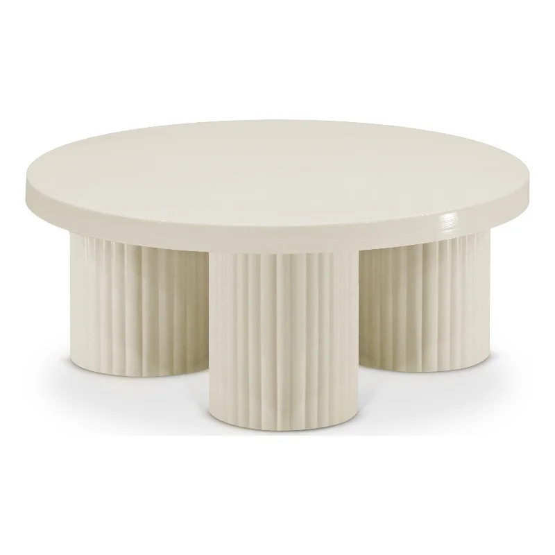 Pemberly Row Contemporary Metal Coffee Table in Cream Finish | Walmart (US)