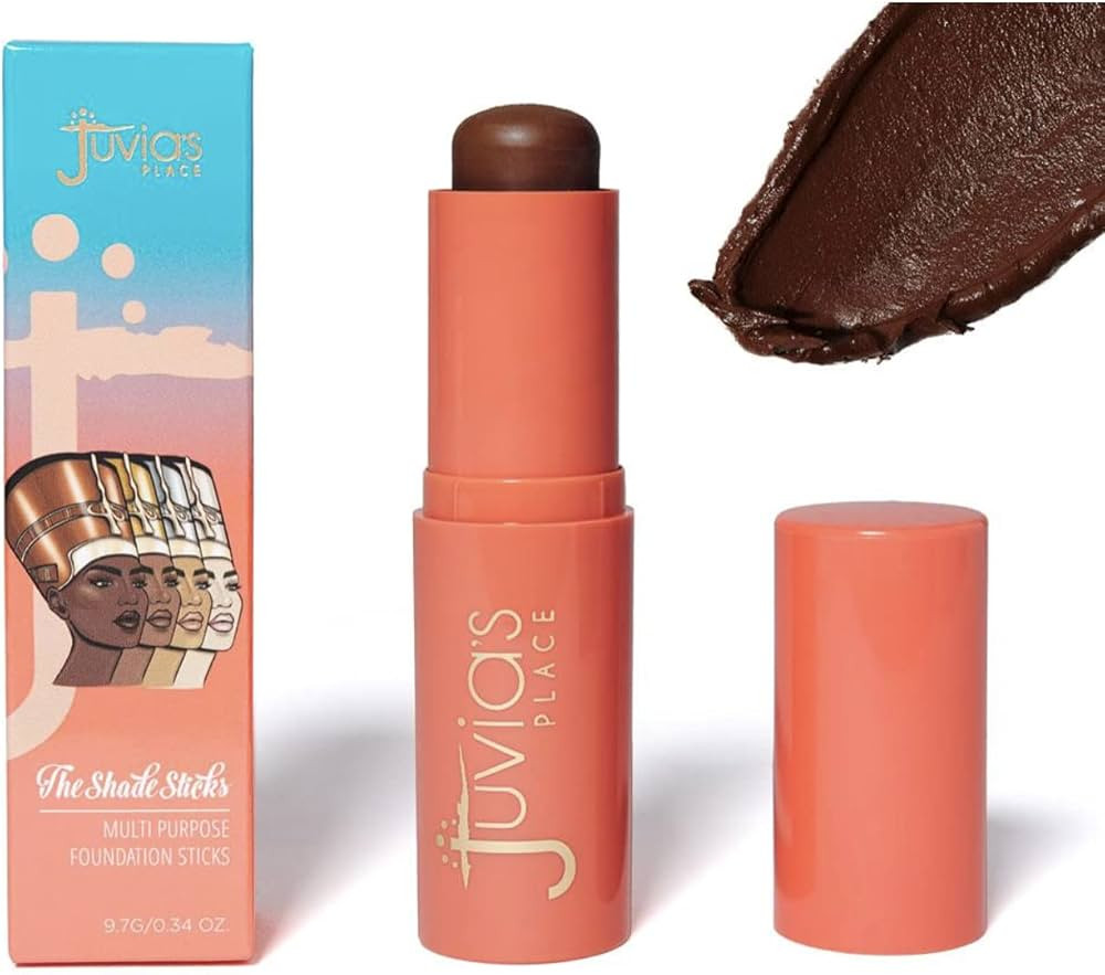 Juvia's Place Shade Stick Foundation, Concealer, Contour, Tunisia, Deepest Dark w/Neutral Underto... | Amazon (US)