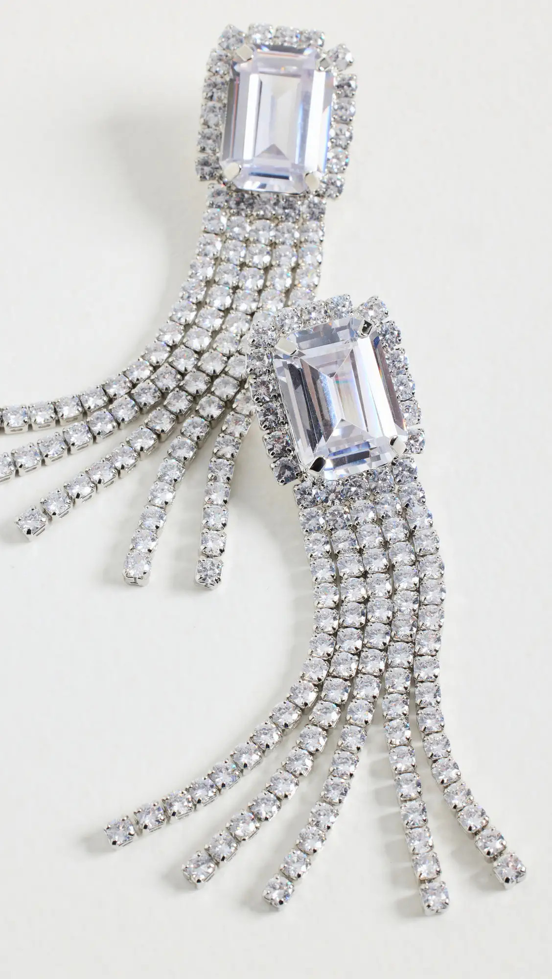 Kenneth Jay Lane 45cttw Round Cz Glam Fringe Post Earrings | Shopbop | Shopbop