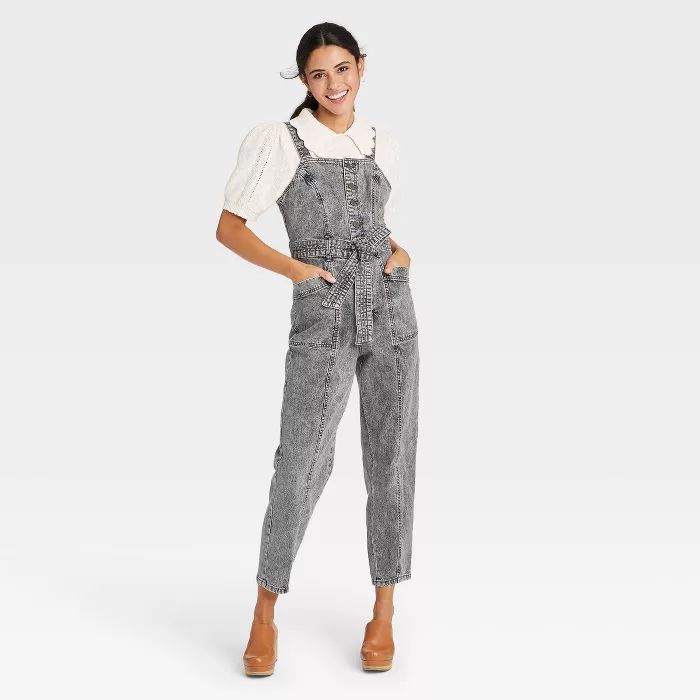 Women's Tie-Front Denim Overalls - Universal Thread™ | Target