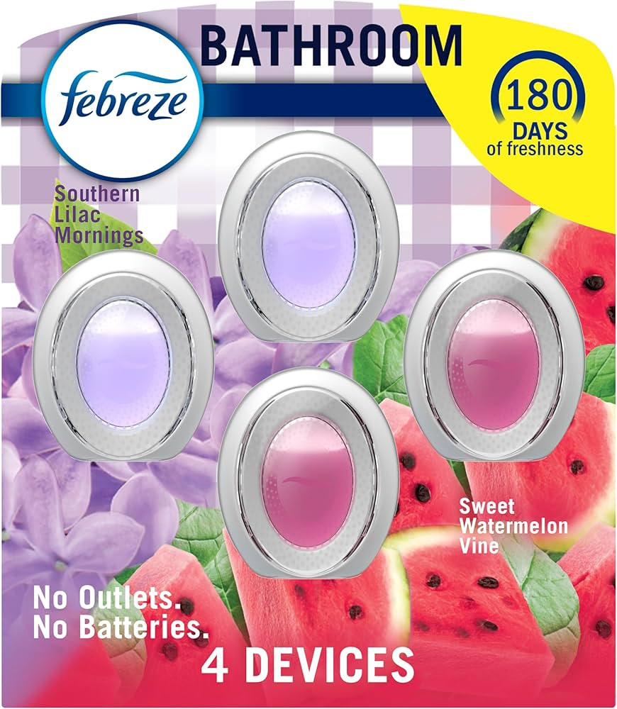 Febreze Bathroom Air Freshener, Odor-Fighting, Plug In Alternative, Air Fresheners for Home and B... | Amazon (US)