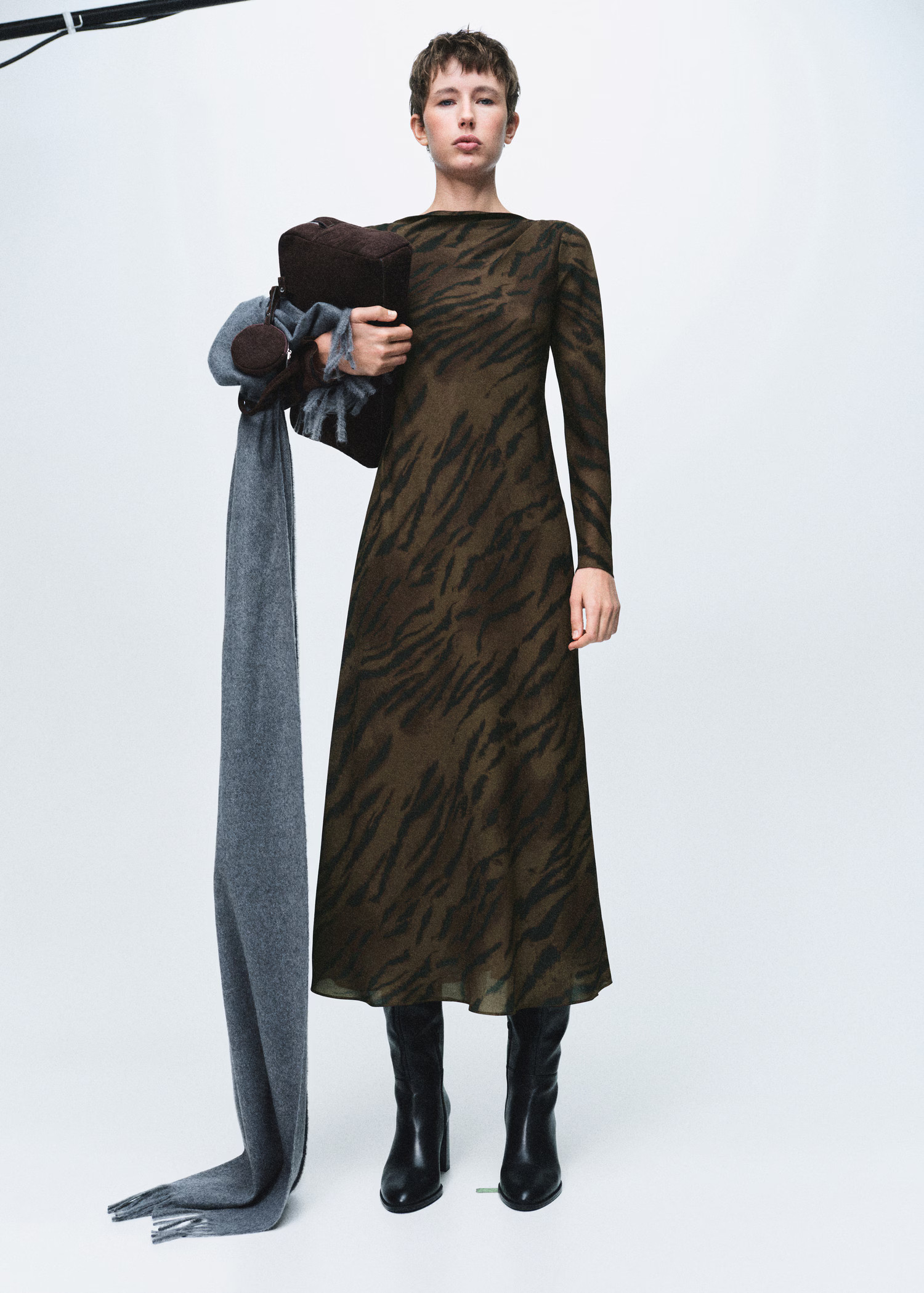 Satin animal-print dress - Women | MANGO United Kingdom | MANGO (UK)