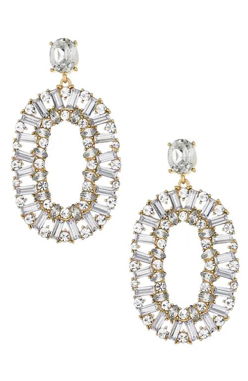 Ettika Crystal Hoop Drop Earrings in Gold at Nordstrom | Nordstrom