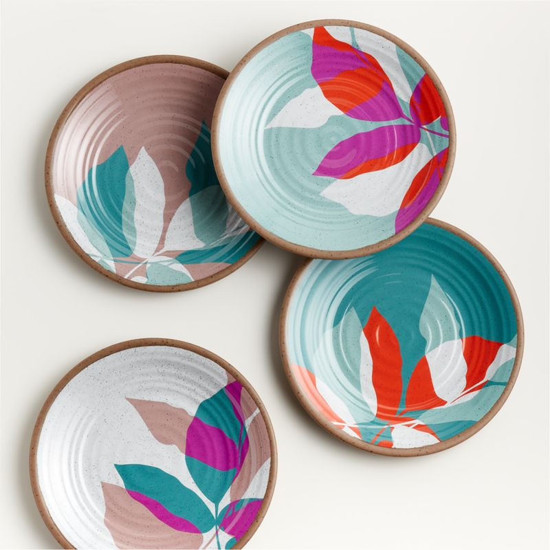 Caprice Floral Melamine Salad Plates, Set of 4 + Reviews | Crate and Barrel | Crate & Barrel