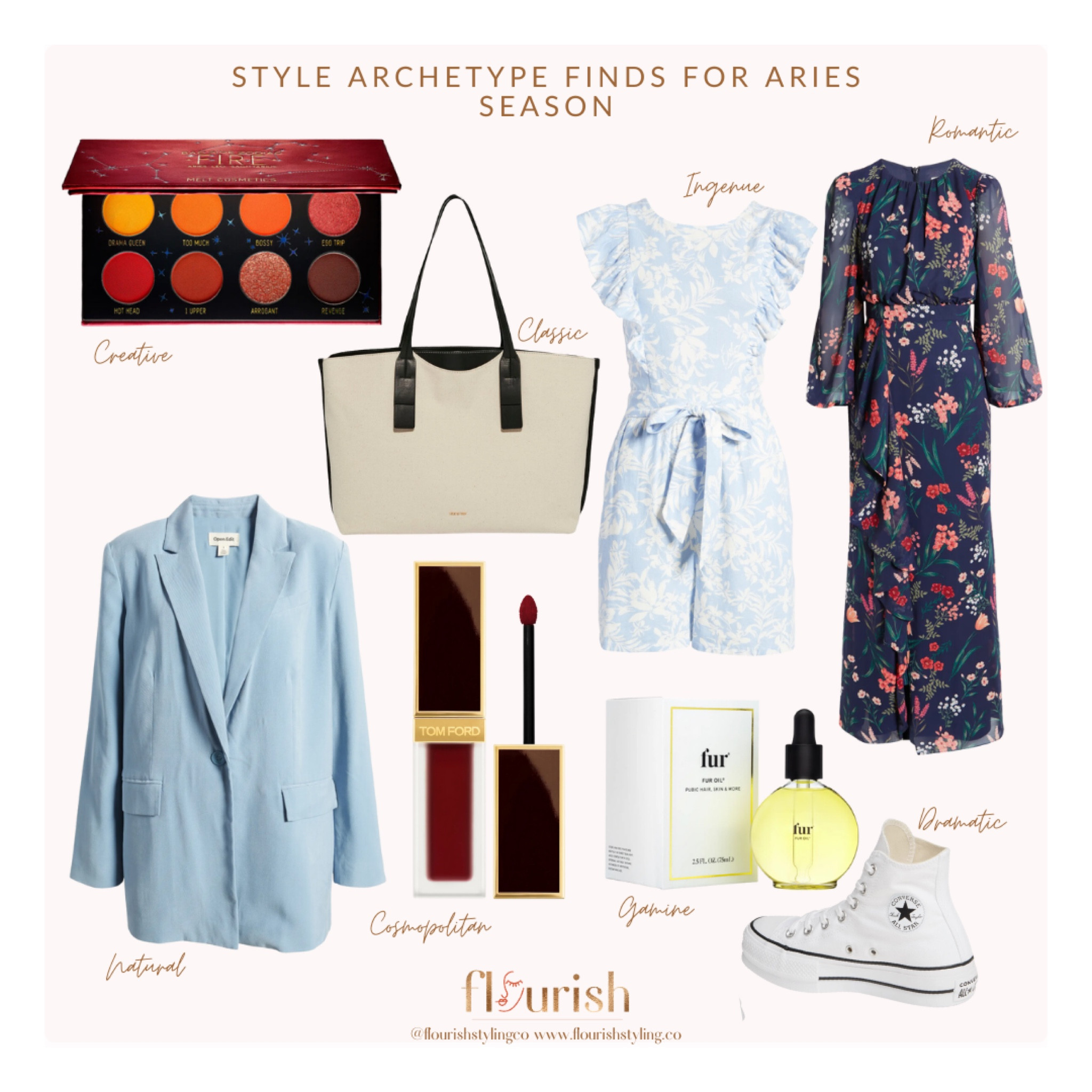 It’s official - Style Archetype Horoscopes are back! We can’t think of a better way to ring in a new astrological year. Aries kicks us off along with the Spring Equinox we just experienced a couple weeks ago, so we are in full on spring mode! 

Each Style Archetype has a seasonal power item, selected to correlate with the horoscope as dictated by the stars. If you don’t already have your Archetype’s power item in your wardrobe, don’t fret. Shop our finds and head over to our instagram @flourishstylingco to get the scoop on what the cosmos have in store for you! 
#stylearchetype #personalstyle #springfinds #wardrobebuilding #funstyle

#LTKFind #LTKSeasonal #LTKFestival