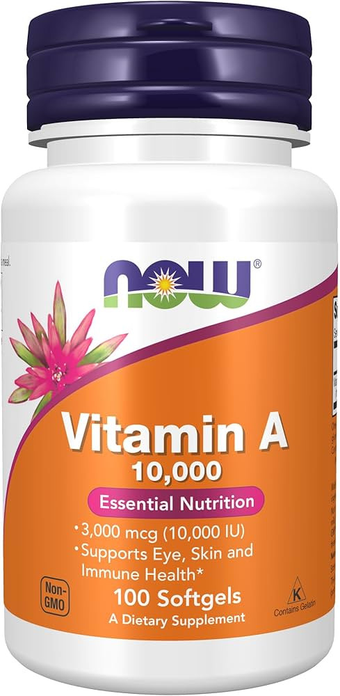 NOW Supplements, Vitamin A 10,000 IU, Eye Health*, Essential Nutrition, 100 Softgels | Amazon (US)