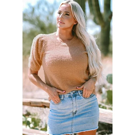 Ushdele Ultra Soft Light French Beige Fuzzy Sweater - Perfect Fit & Warmth! | Walmart (US)