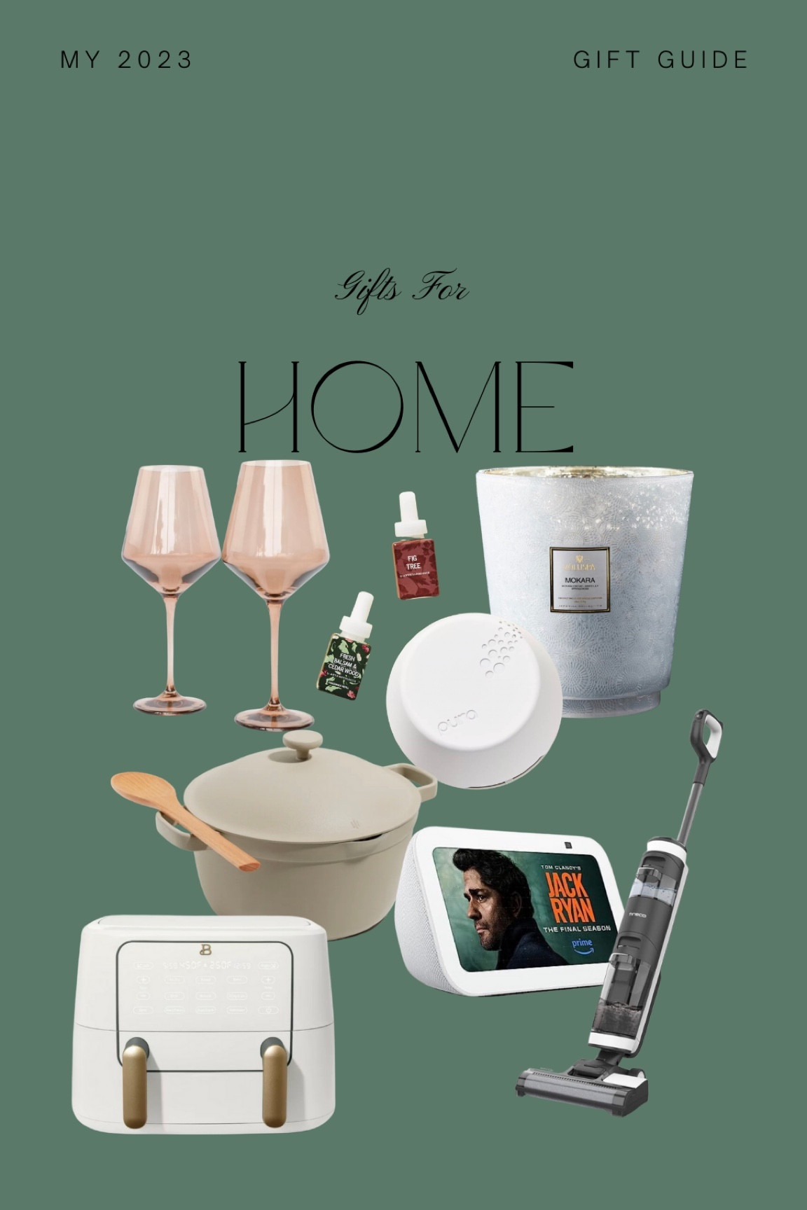 For the home, inspired by our home — cutie wine glasses and some yummy scents! The best pot and overall cookware plus the most beautiful air fryer! A wet mop vacuum and an Amazon echo show for everyday use! 🎁✨

#LTKHoliday #LTKGiftGuide #LTKhome