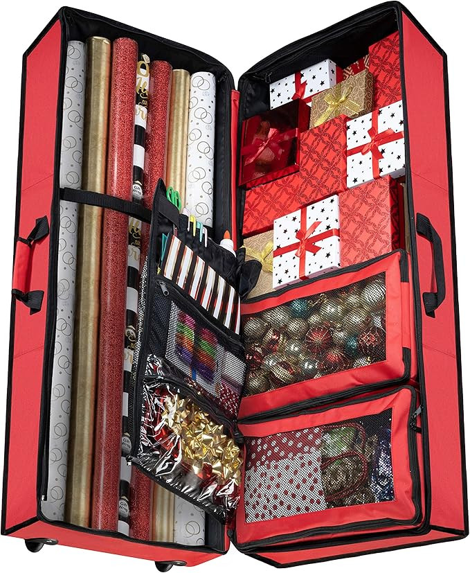 ZOBER Premium Multi-Featured Wrap and Accessory Storage and Organizer with Wheels, Mesh Pockets, ... | Amazon (US)