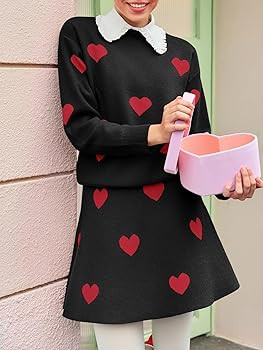 Tankaneo Womens Skirt 2 Piece Sweater Set Long Sleeve Crewneck Sweaters Pleated Mini Skirt Knit L... | Amazon (US)