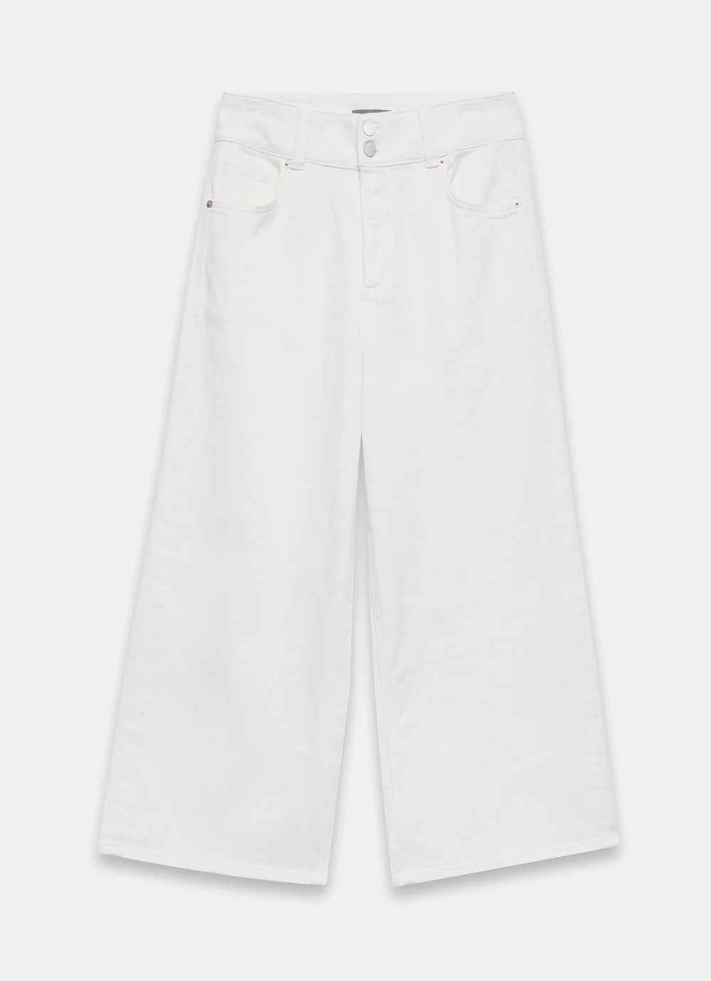 White Cropped Wide Jeans | Mint Velvet