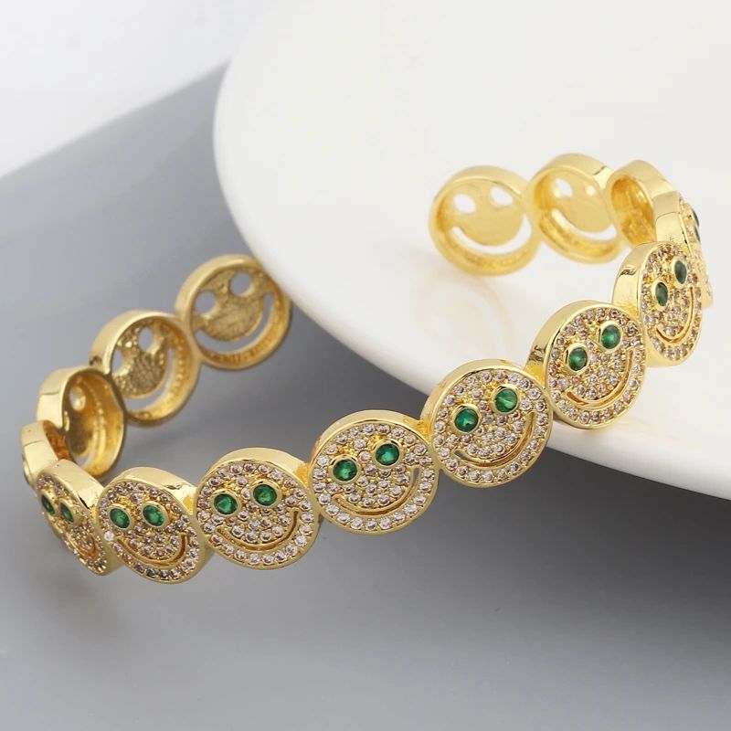 New Baguette Cubic Zirconia Bracelet For Women Men Luxury Jewelry Gold Filled Round Smile Cz Tenn... | AliExpress (US)