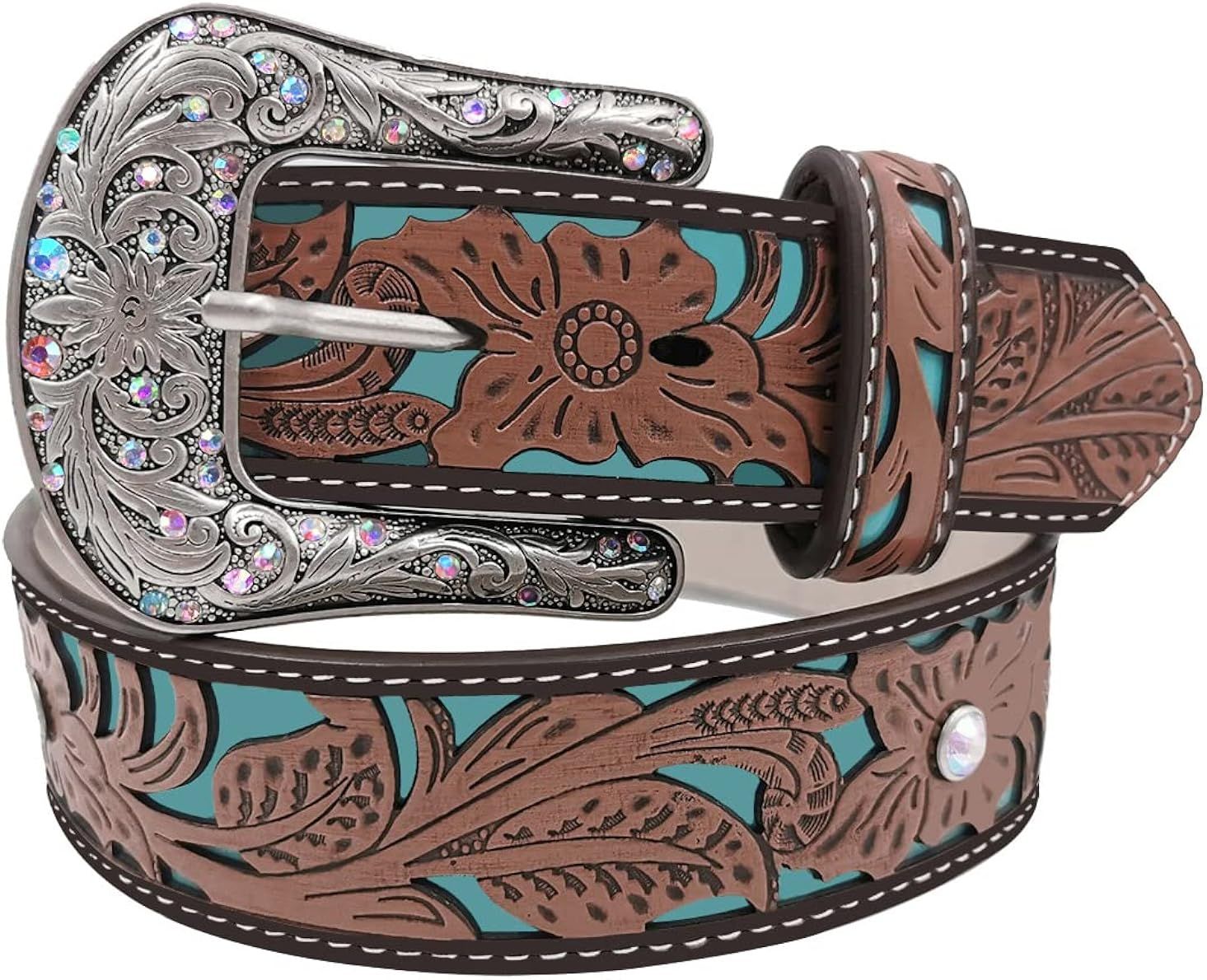 TOPACC Western Belts for Womens Mens Cowgirl Cowboy Country Belts with Buckles for Jeans Pants Ro... | Amazon (US)