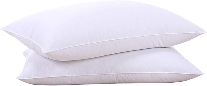 puredown® Goose Feathers and Down White Pillows with 100% Cotton Cover, Bed Sleeping Hotel Colle... | Amazon (US)