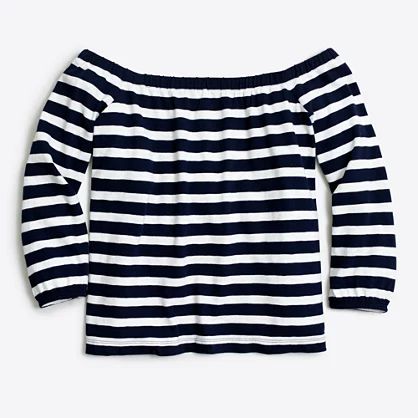 Striped off-the-shoulder top | J.Crew Factory