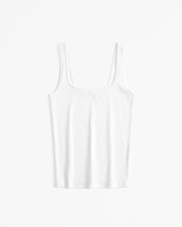 Essential Tuckable Squareneck Rib Tank | Abercrombie & Fitch (US)