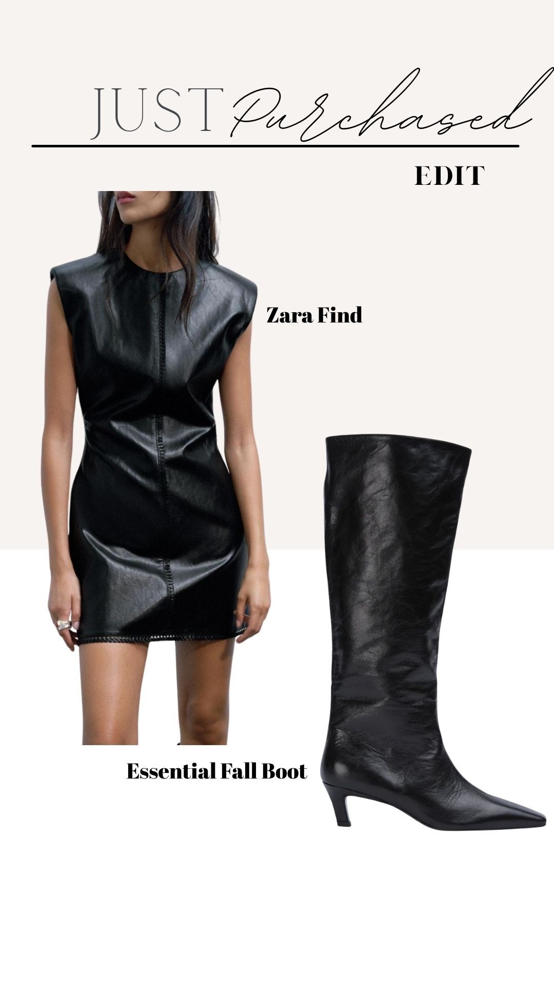 Zara faux leather dress to make a
Statement! Tony Bianco essential fall boot 

#LTKTall #LTKShoeCrush #LTKWorkwear