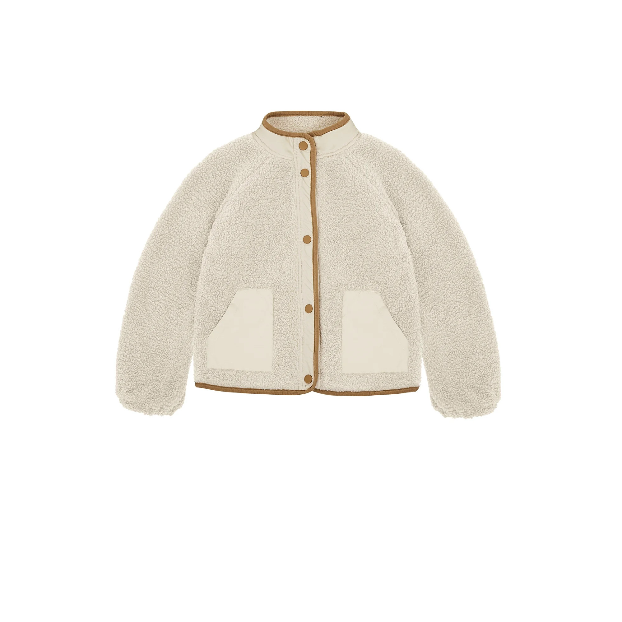 Wonder Nation Big Girls Boucle Mixed Media Jacket, Sizes 4-18 | Walmart (US)