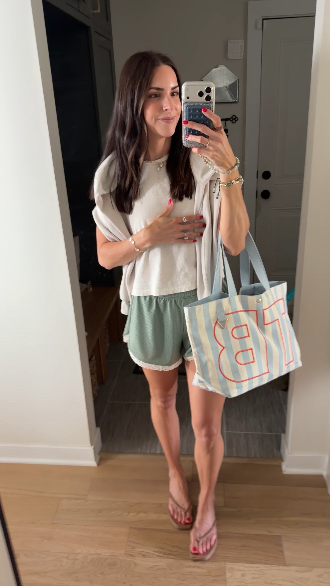 Saturday baseball mom fit ⚾️ 
Shorts: true to size (S)
Tee: true to size (S) 
Croc flip flops: size down

#LTKSaleAlert #LTKmomlife #LTKootd