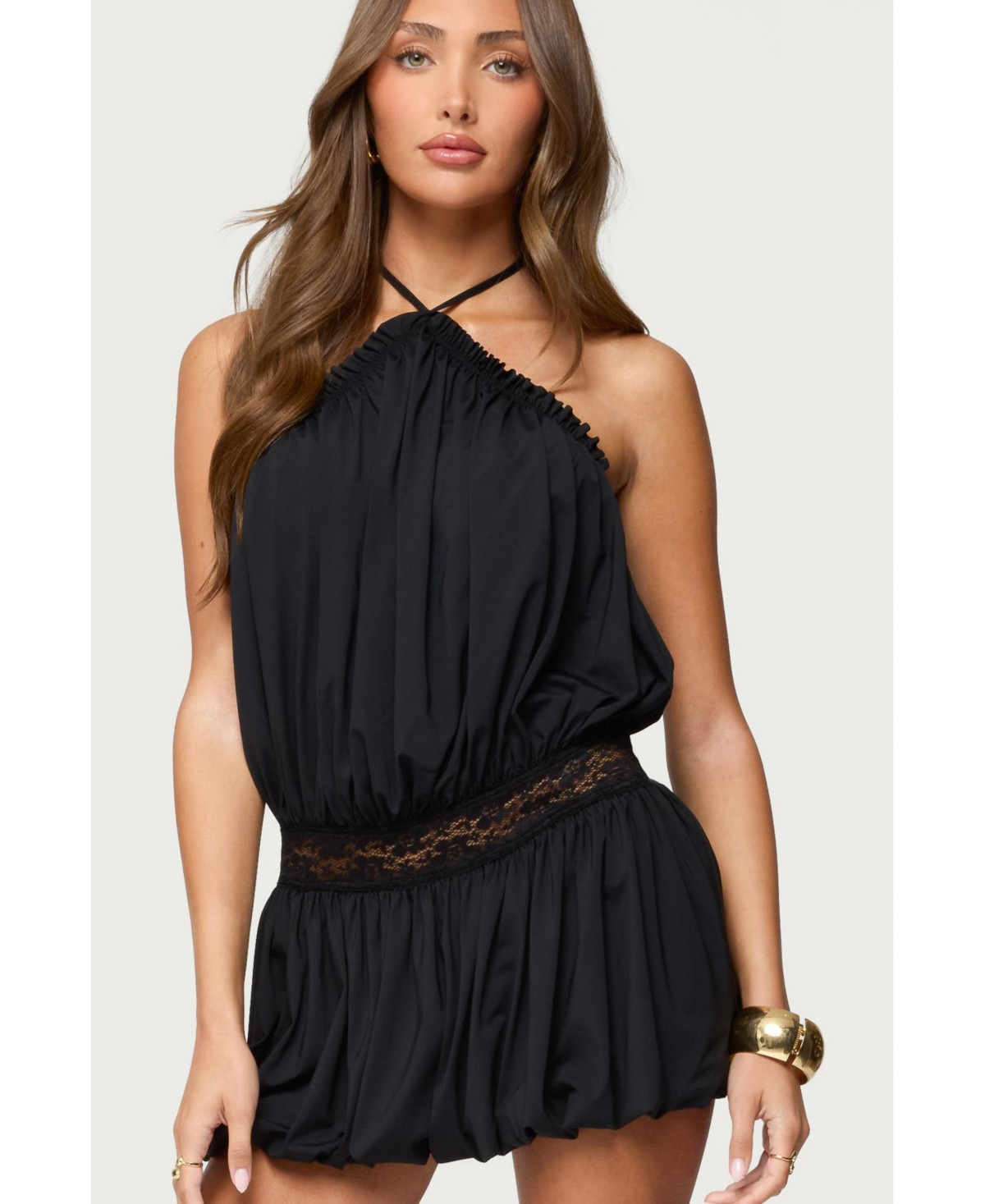 Edikted Women's Aida Backless Bubble Mini Dress - Black | Macy's