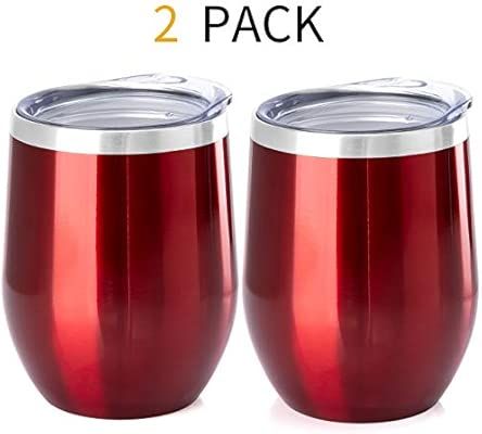 ONEB Stainless Steel Wine Tumbler with Lid, 12 OZ | Double Wall Vacuum Insulated Travel Tumbler C... | Amazon (US)