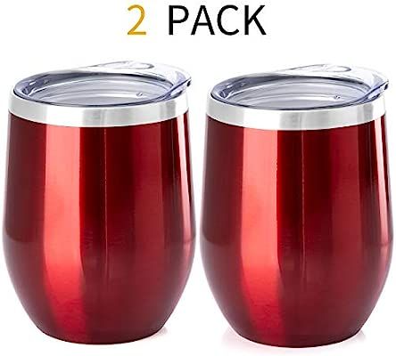 ONEB Stainless Steel Wine Tumbler with Lid, 12 OZ | Double Wall Vacuum Insulated Travel Tumbler C... | Amazon (US)