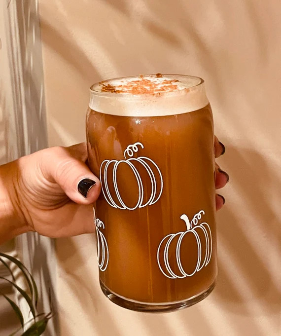 Pumpkin Beer Glass can Soda glass cupHalloween glass cups | Etsy | Etsy (US)