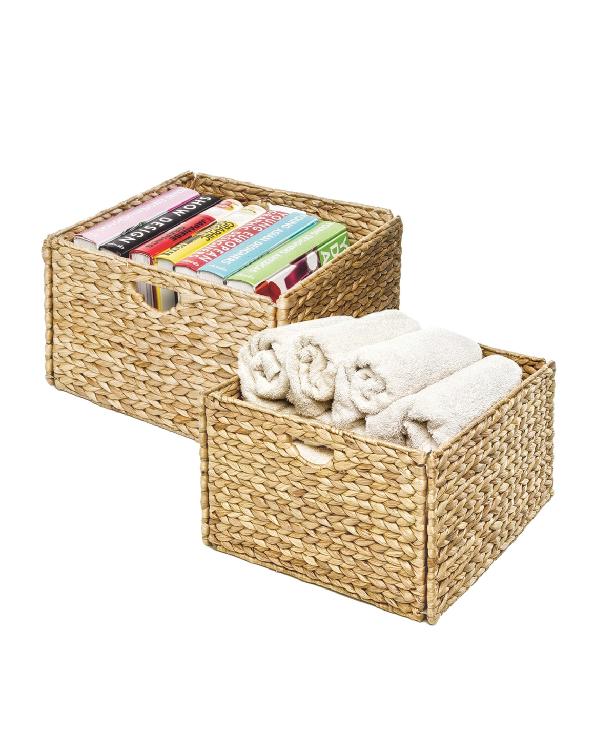 Seville Classics Woven Hyacinth Storage Cube Basket, Set Of 2 | Macys (US)