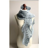 Blue Crocheted Scarf, Alpaca Light Laces Bohemian Extra Long Scarf | Etsy (US)