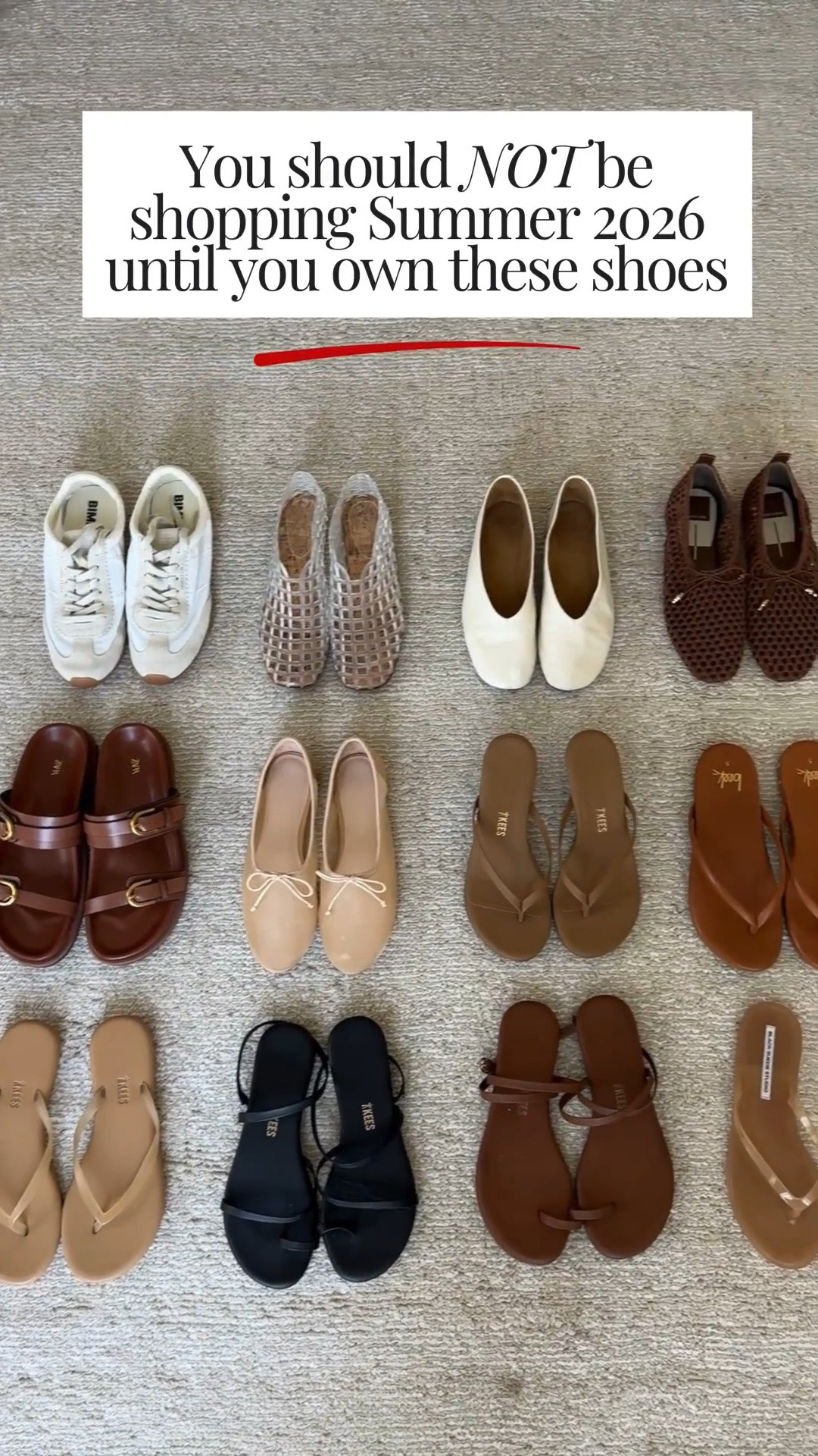 Summer shoe roundup - You don't need these exact or all, but this is a good checklist for summer

Bimba Y Lola 5 - run big
Steve Madden jelly flats 5
Reformation cream flats 5
Dolce Vita Netted flats 5
Everlane leather flip flop 5
Zara slide sandals 5
Loeffler Randall mesh flats 5
Tkees Heeled sandals 5
Beek flip flops 5
Havaianas flip-flops 5
Tkees waterproof flip flops 5
Tkees Mia sandals 5
Tkess Phoebe sandals 5
Black Suede Studio sandals 35
Ancient Greek strappy sandals 35

#LTKmomlife #LTKPetite