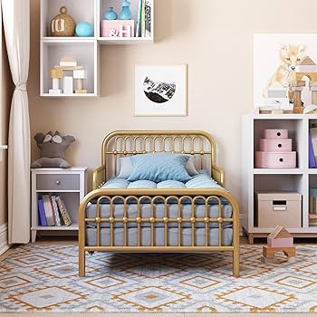 Little Seeds Monarch Hill Ivy Metal Toddler Bed, Gold | Amazon (US)